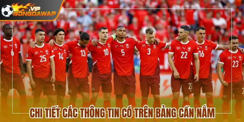 Chi tiết các thông tin có trên bảng cần nắm