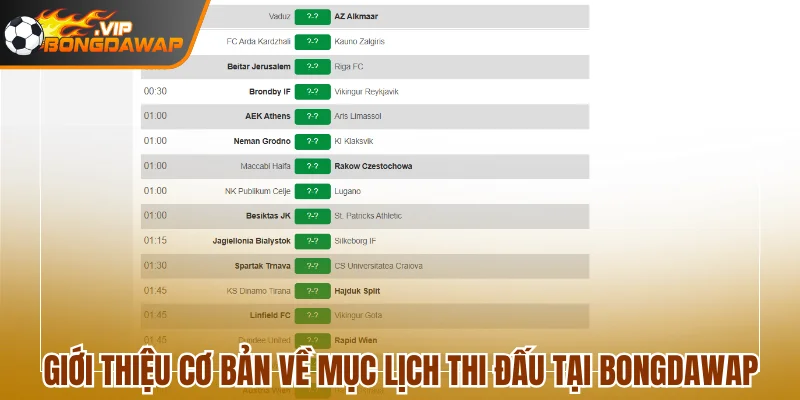 Giới thiệu cơ bản về mục lịch thi đấu tại BongdaWap