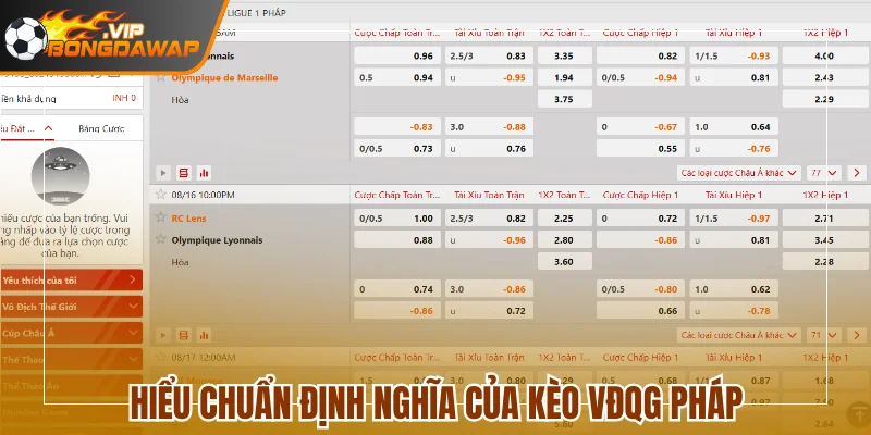 Hiểu chuẩn định nghĩa của kèo VĐQG Pháp